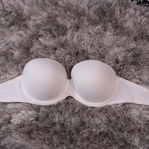 White Strapless PINK Bra